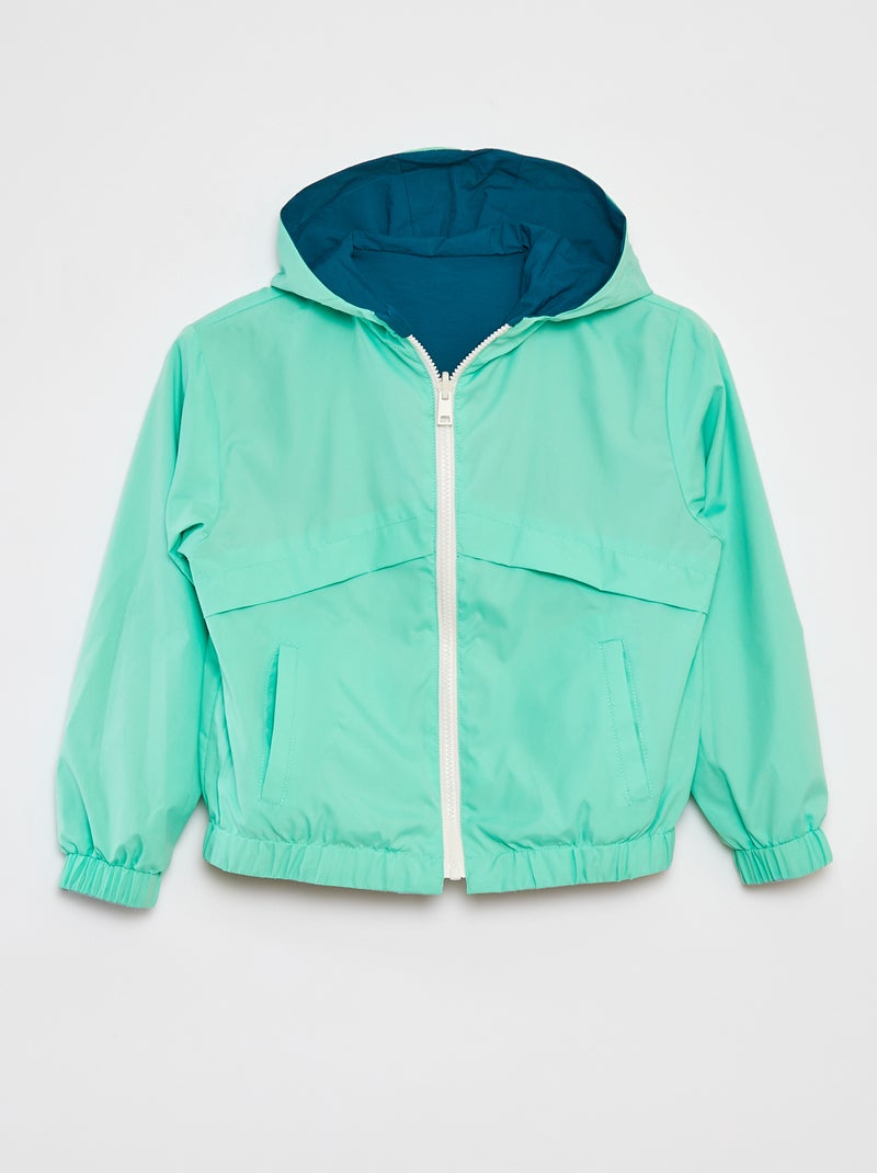 Coupe-vent réversible bicolore Bleu/vert - Kiabi