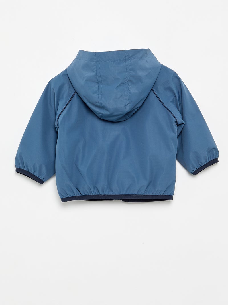 Coupe-vent uni à capuche Bleu - Kiabi