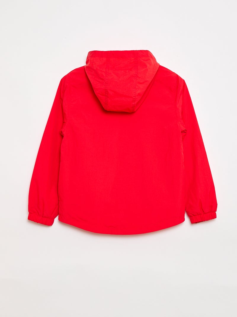 Coupe-vent uni pliable dans sa capuche Rouge - Kiabi
