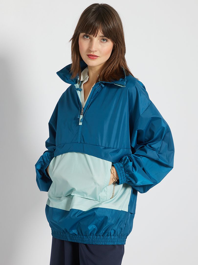 Coupe-vent unisexe zéro déchet Bleu canard - Kiabi