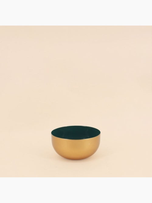 Coupelle dorée intérieur vert 12cm - Kiabi