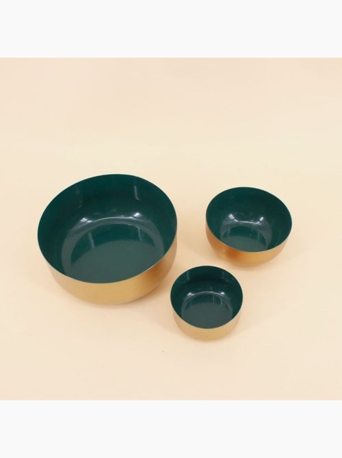 Coupelle dorée intérieur vert 9cm - Kiabi