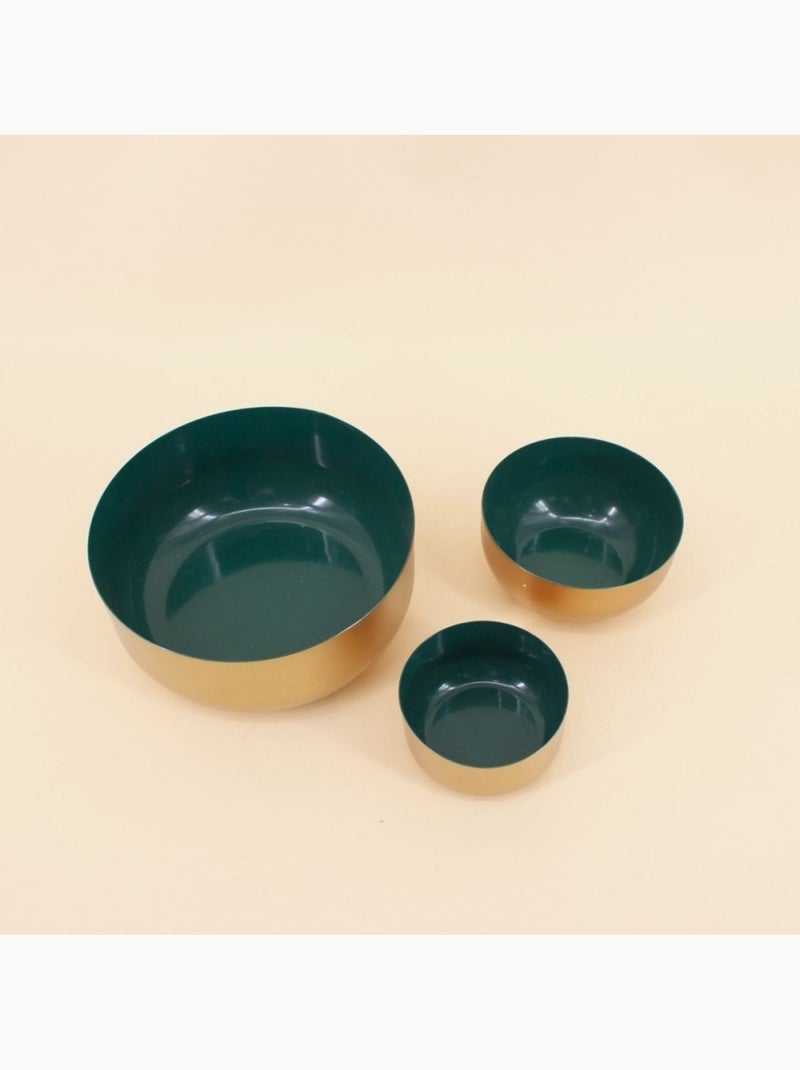 Coupelle dorée intérieur vert 9cm Doré - Kiabi