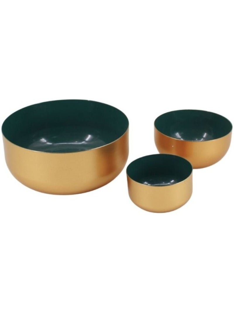 Coupelle dorée intérieur vert 9cm Doré - Kiabi