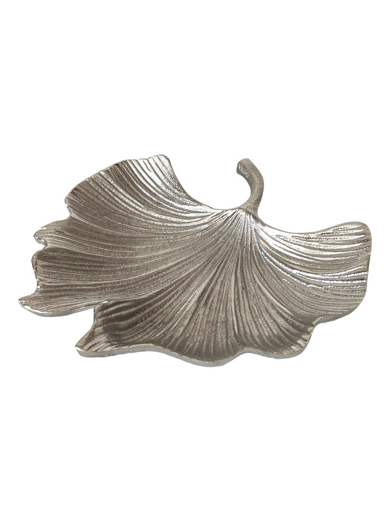 Coupelle feuille de ginkgo en aluminium 20 x 20 cm Argent - Kiabi