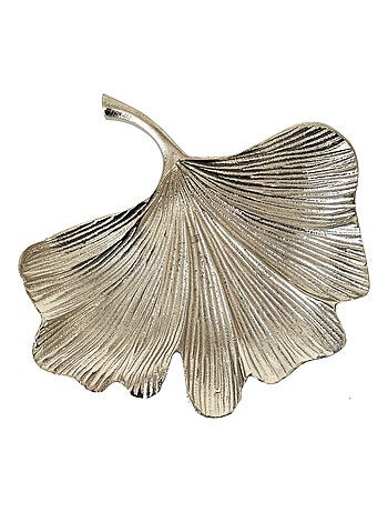 Coupelle feuille de ginkgo en aluminium 24 x 27 cm