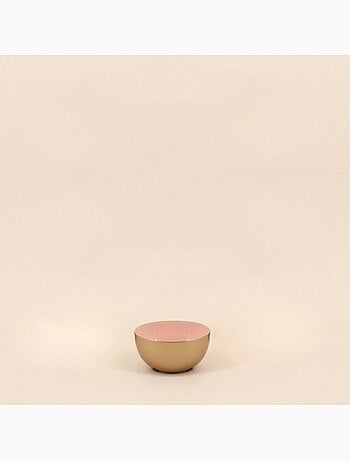 Coupelle ronde en métal doré, rose 10cm