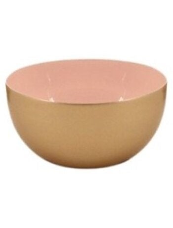 Coupelle ronde en métal doré, rose 10cm