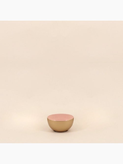 Coupelle ronde en métal doré, rose 10cm - Kiabi