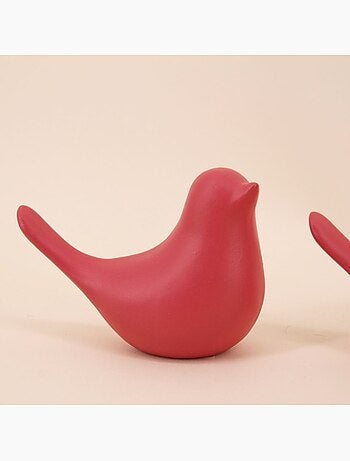 Couple de 2 oiseaux céramique 11x8cm