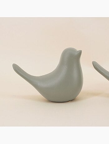 Couple de 2 oiseaux céramique 11x8cm