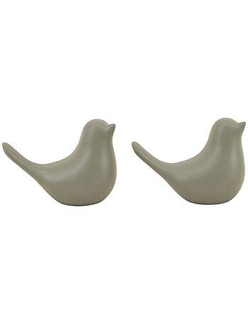 Couple de 2 oiseaux céramique 11x8cm