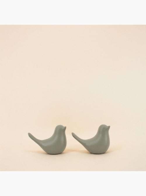 Couple de 2 oiseaux céramique 11x8cm - Kiabi