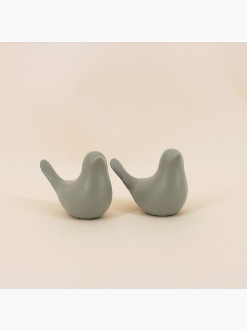 Couple de 2 oiseaux céramique 11x8cm - Kiabi