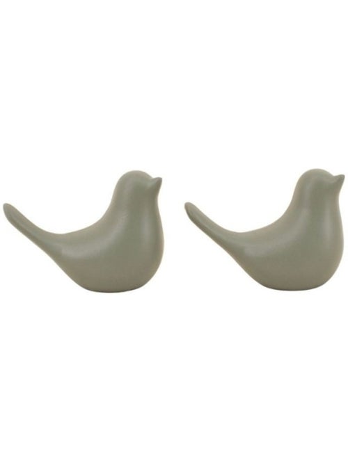 Couple de 2 oiseaux céramique 11x8cm - Kiabi