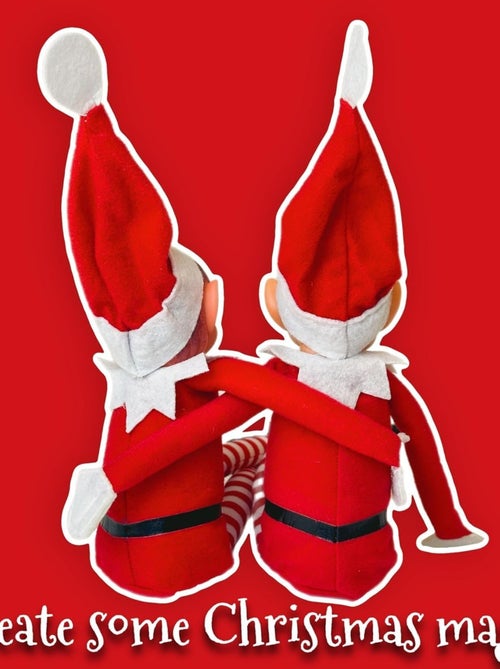 Couple de lutins farceurs Elfie® & Elvie® – 2 lutins de 38 cm – Corps souple & visage vinyle - Kiabi