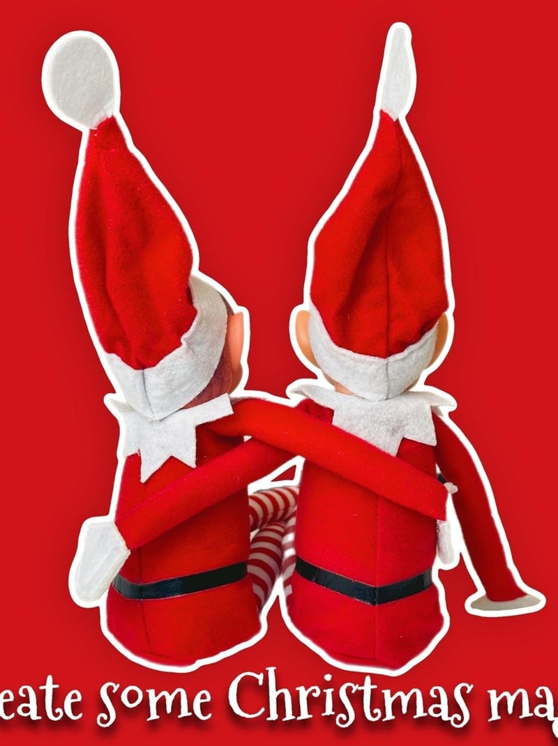 Couple de lutins farceurs Elfie® & Elvie® – 2 lutins de 38 cm – Corps souple & visage vinyle N/A - Kiabi