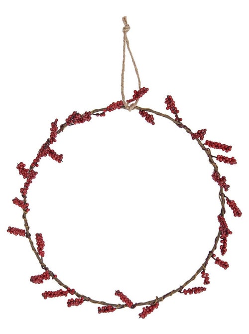 Couronne de baies rouge Ø 30 cm - Rico Design - Kiabi