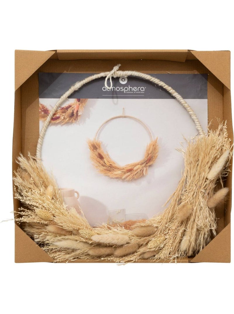Couronne de fleurs séchées lour Beige - Kiabi
