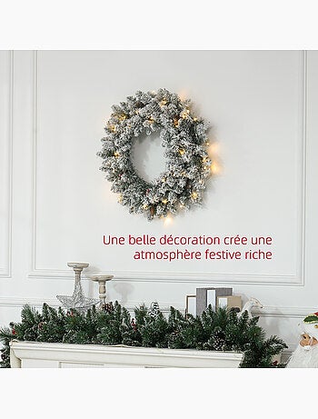 Couronne de noël artificielle led décorée