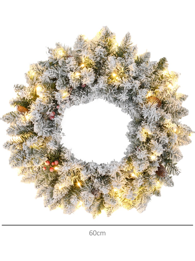 Couronne de noël artificielle led décorée Vert - Kiabi