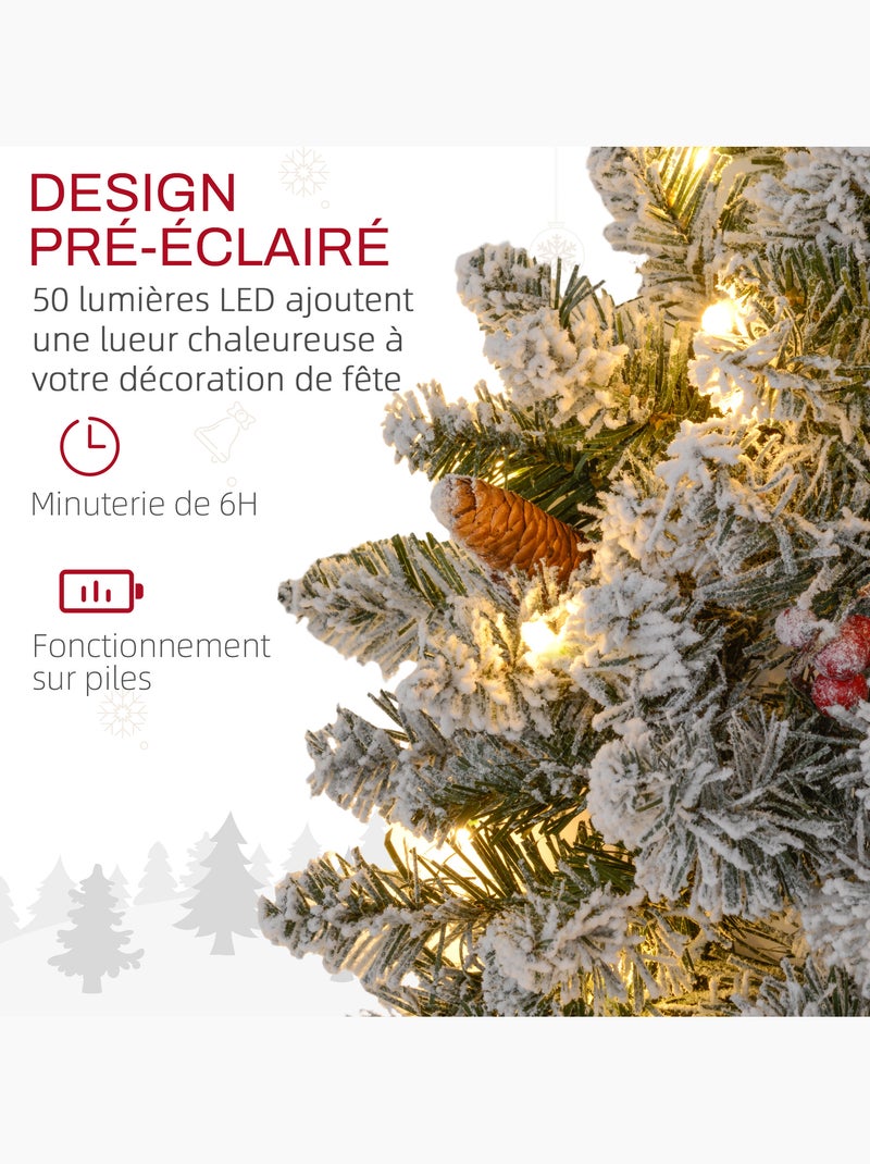 Couronne de noël artificielle led décorée Vert - Kiabi