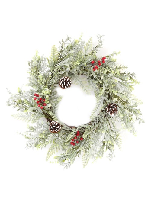 Couronne de Noël avec baies et pomme de pin WREATH XMAS - Kiabi Couronne de Noël avec baies et pomme de pin WREATH XMAS - Kiabi