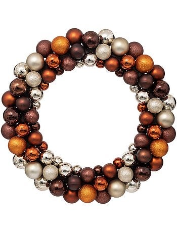 Couronne de noël "colorama de noël" boules de noël en plastique d55cm