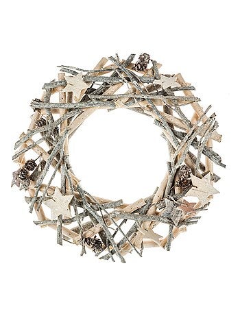 Couronne de Noël en bois et branches