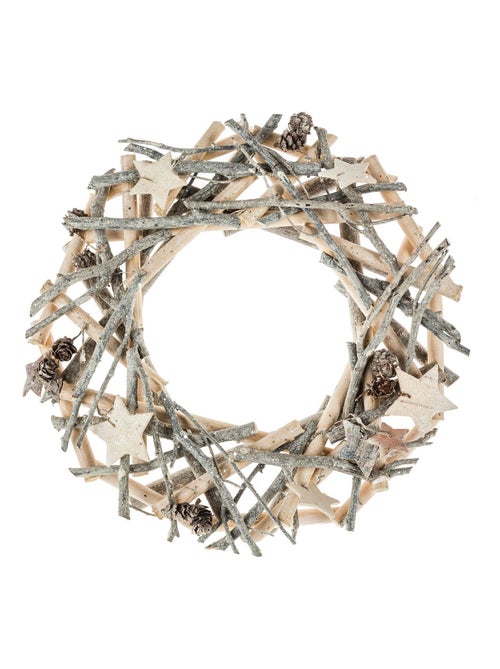 Couronne de Noël en bois et branches - Kiabi