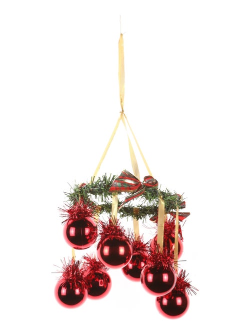 Couronne impériale de Noel 8 boules suspendues 18 cm - Kiabi