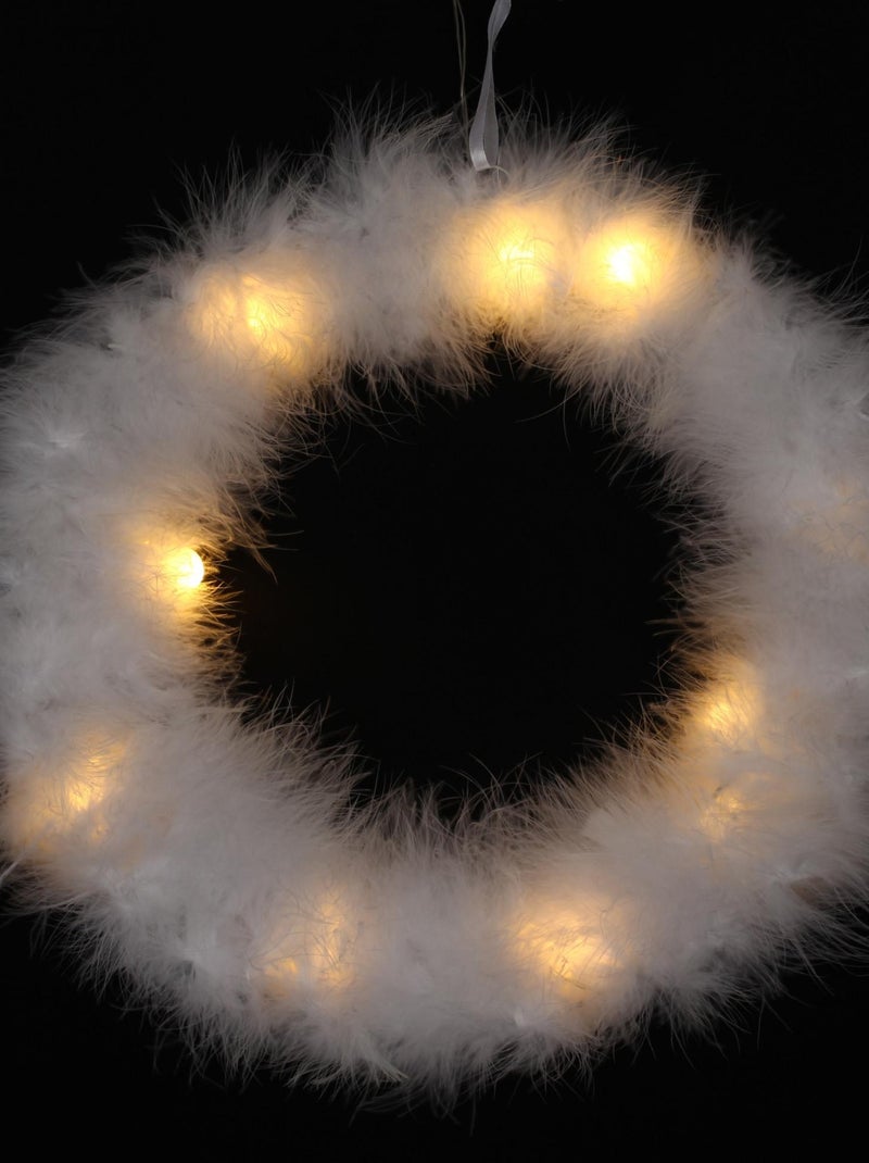 Couronne lumineuse a plume Blanc - Kiabi