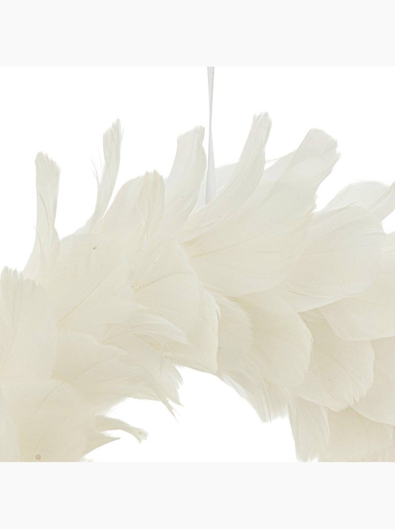 Couronne plumes d33 cm Blanc - Kiabi