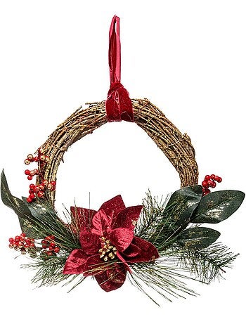 Couronne poinsettia 38 cm
