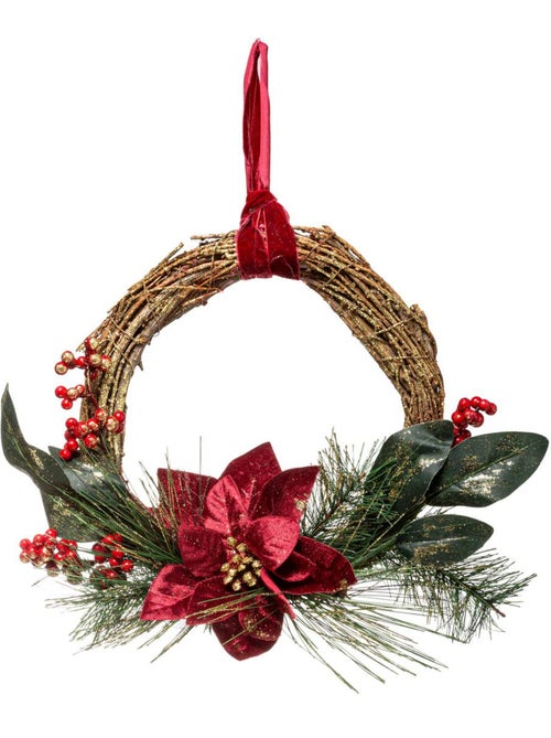 Couronne poinsettia 38 cm - Kiabi