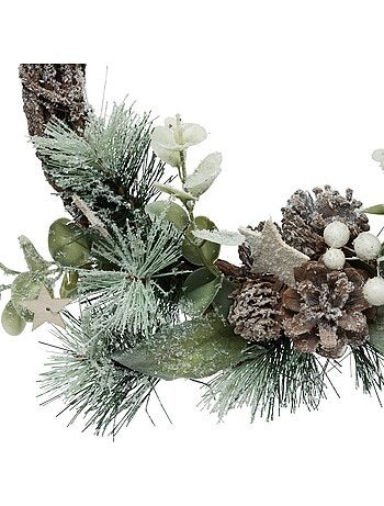 Couronne pommes de pin et branches d27 cm