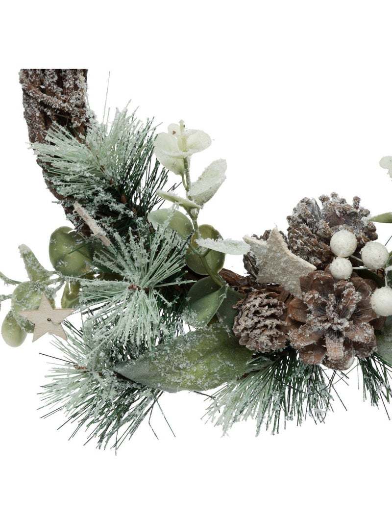 Couronne pommes de pin et branches d27 cm Multicolore - Kiabi