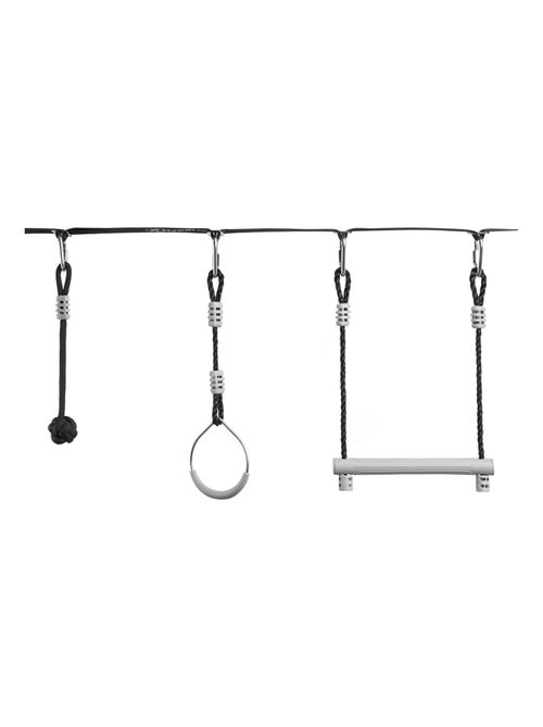 Course D'obstacles Enfant, 7 obstacles Parcours D'escalade, Barres Trapèze, Anneaux, Corde à Grimper - Kiabi