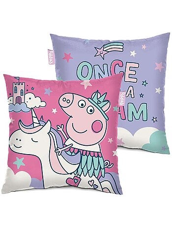 Coussin - 40x40 cm, violet toucher super doux - peppa pig
