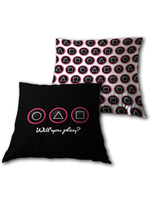 Coussin - aymax - squid game - 35x35 cm - noir - polyester - enfant - Kiabi