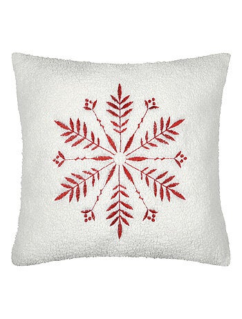 Coussin - Effet bouclette avec motif flocon