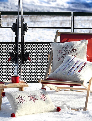 Coussin - Effet bouclette avec motif flocon