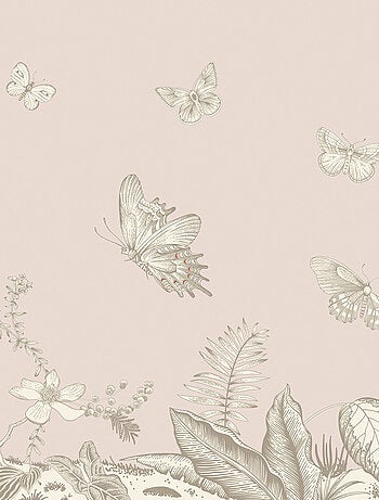 Coussin - fleurs blanches sur fond rose - 45 cm x 45 cm