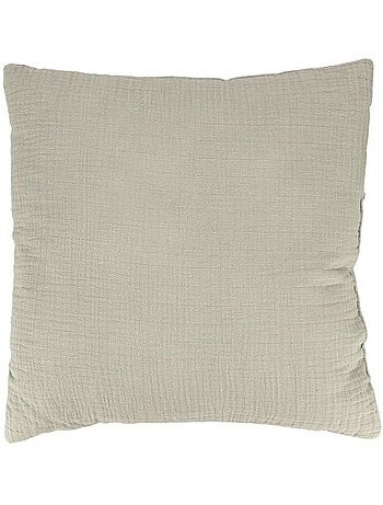 Coussin - gaze de coton - 40x40 cm - beige - décoratif - confortable et respirant