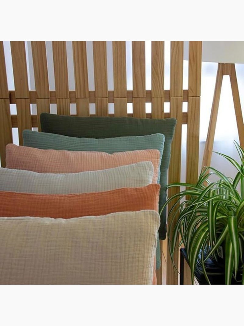 Coussin - gaze de coton - 40x40 cm - beige - décoratif - confortable et respirant Beige - Kiabi