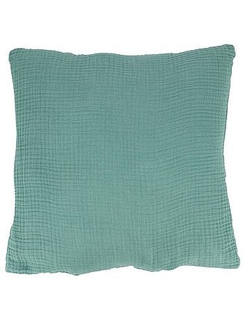 Coussin - gaze de coton - 40x40 cm - beige - décoratif - confortable et respirant