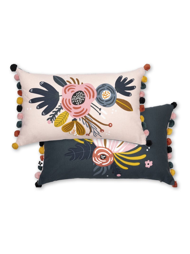 Coussin - L'effet papillon - 100 % Coton 57 Fils/cm² Gris taupe - Kiabi