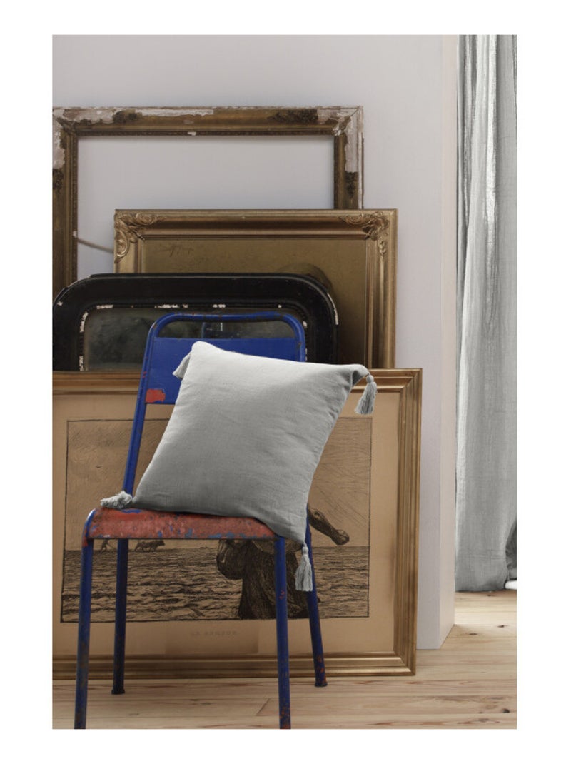 Coussin - L'effet papillon - 100% gaze de coton 125 gr/m² Blanc cassé - Kiabi