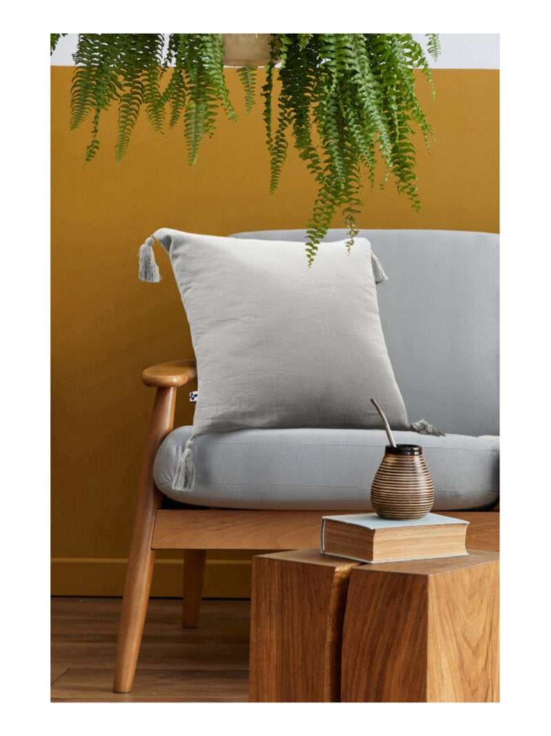 Coussin - L'effet papillon - 100% gaze de coton 125 gr/m² Blanc cassé - Kiabi