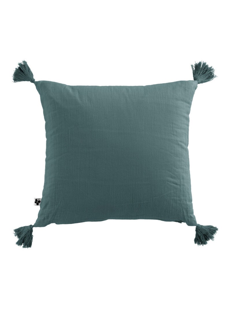 Coussin - L'effet papillon - 100% gaze de coton 125 gr/m² Bleu canard - Kiabi